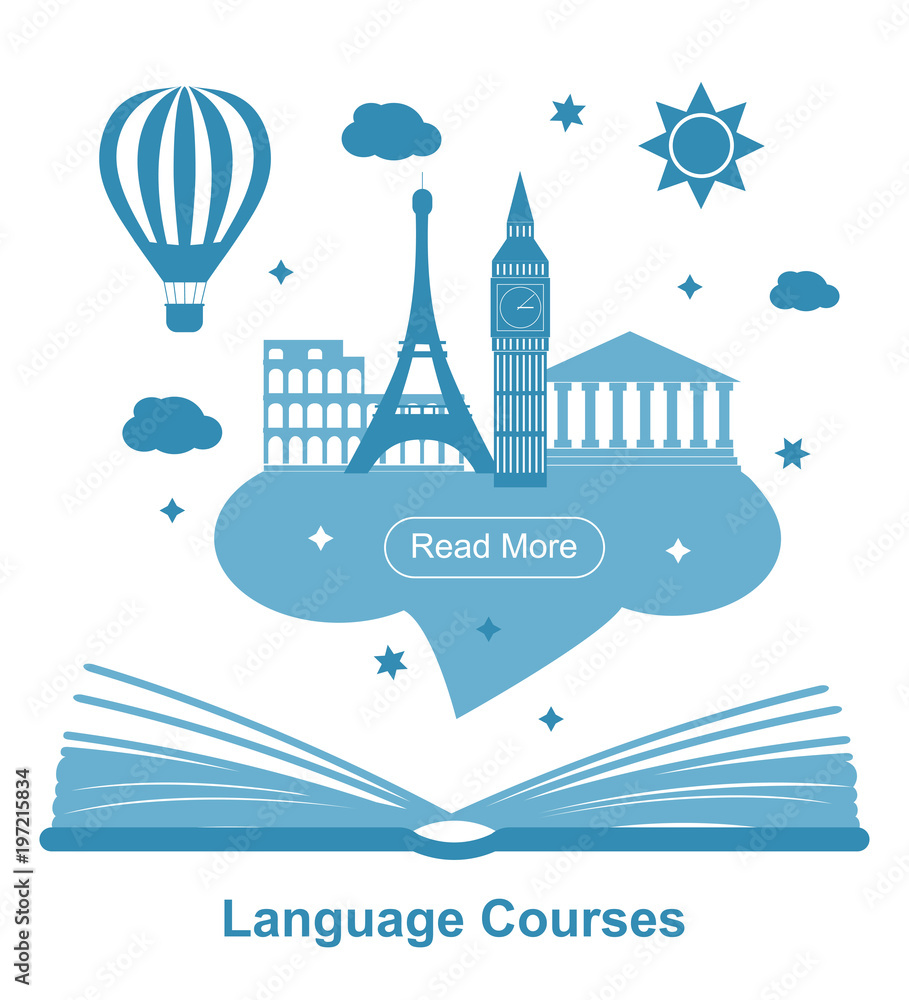 Language courses poster