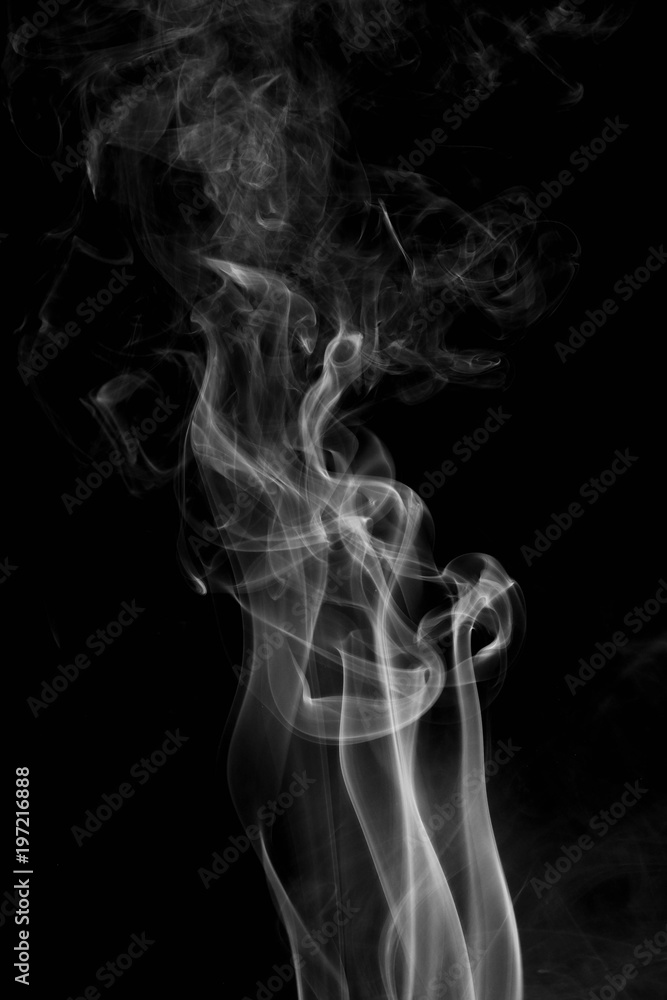 abstract background smoke curves and wave on black background