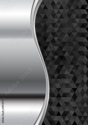 metallic background and black low poly texture