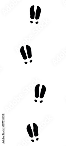 Moose, elk or red deer tracks - isolated black icon vector illustration on white background.