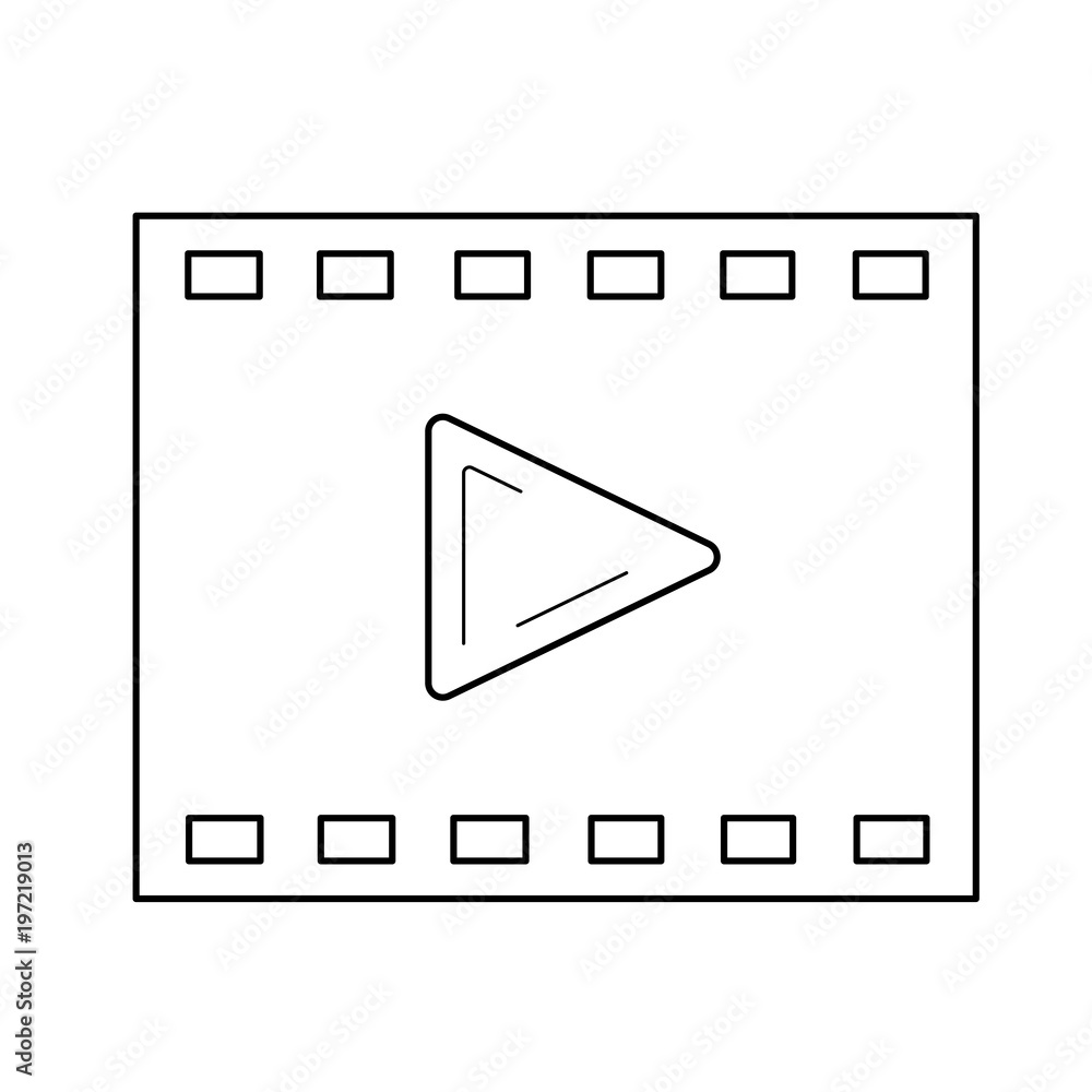 Cinema vector line icon isolated on white background. Cinema line icon for infographic, website or app. Icon designed on a grid system.