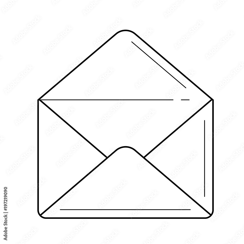 Vecteur Stock Open envelope vector line icon isolated on white background |  Adobe Stock