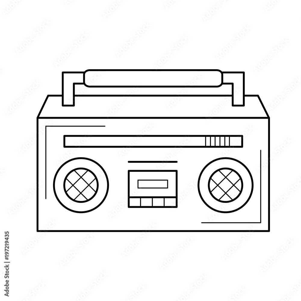 Radio vector line icon isolated on white background. Radio line icon for  infographic, website or app. Icon designed on a grid system. vector de  Stock | Adobe Stock