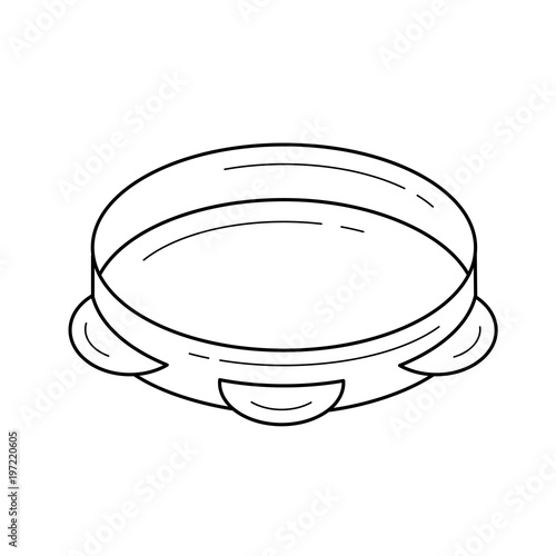 Tambourine vector line icon isolated on white background. Tambourine line icon for infographic, website or app. Icon designed on a grid system.