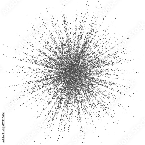 Blast Action Background Vector. Dynamic Particles. Halftone Background. Dotted Background. Stippled Illustration
