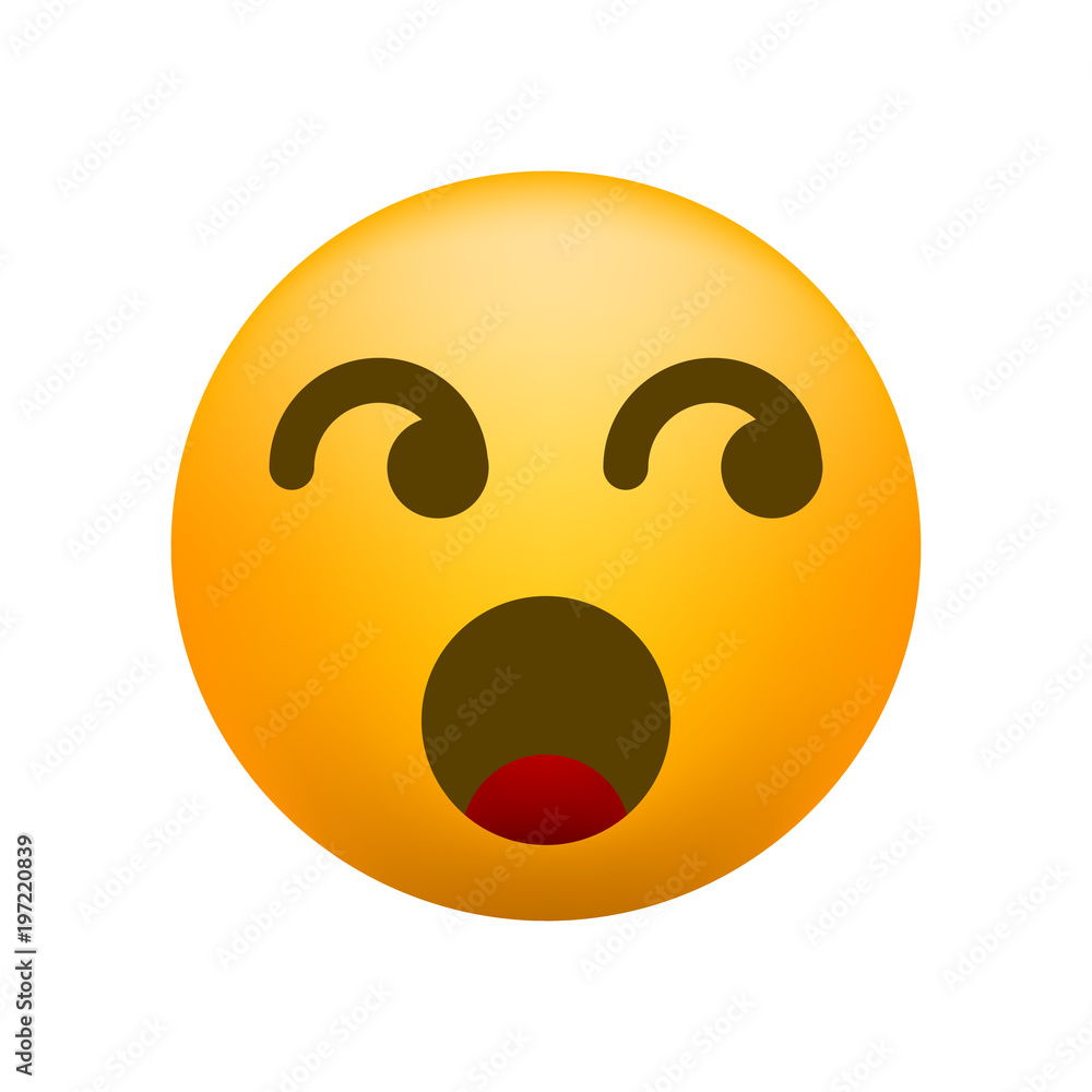 Fototapeta premium Cute Surprised Emoticon on White Background . Isolated Vector Illustration 