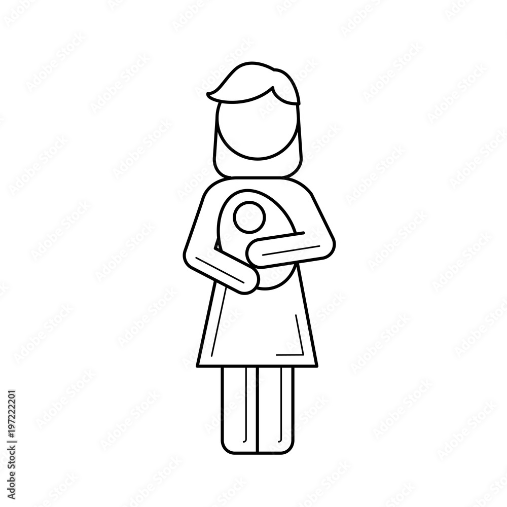 Tableau sur toile Maternity vector line icon isolated on white background