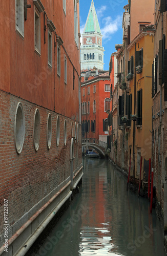 bell tower of Saint Mark in Venice Italy and the canal © ChiccoDodiFC