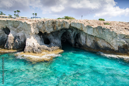 Sea caves of Cavo greco cape. Ayia napa, Cyprus photo
