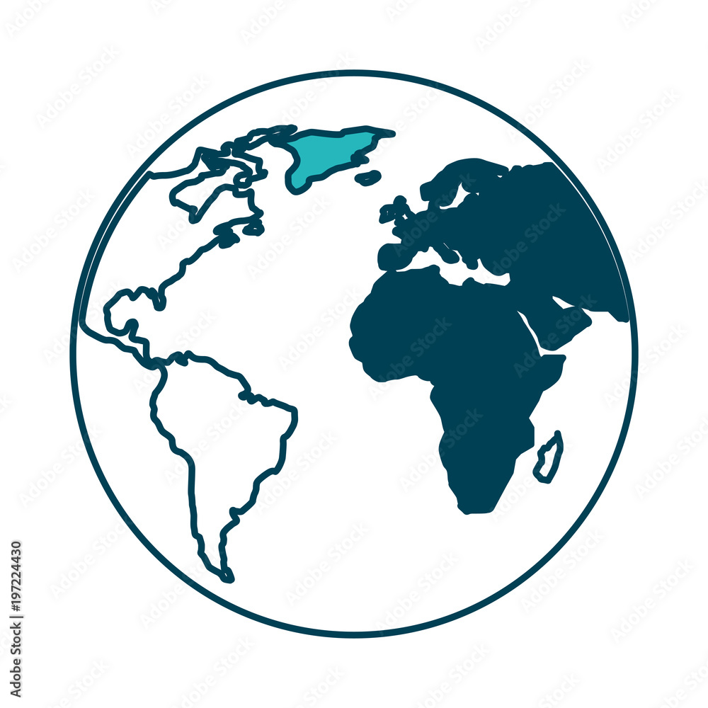 globe world planet map earth image vector illustration green design