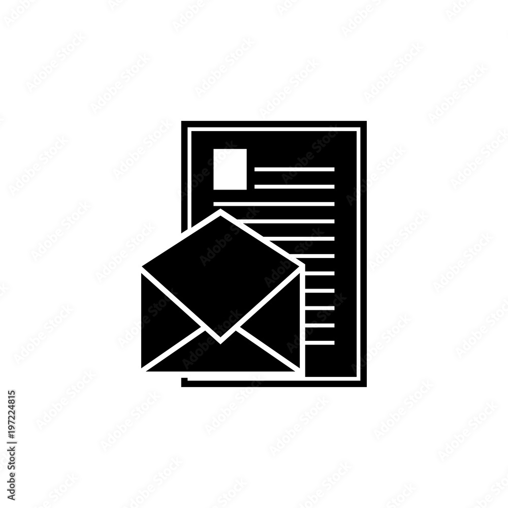 Email message with file vector icon Email message with file vector icon