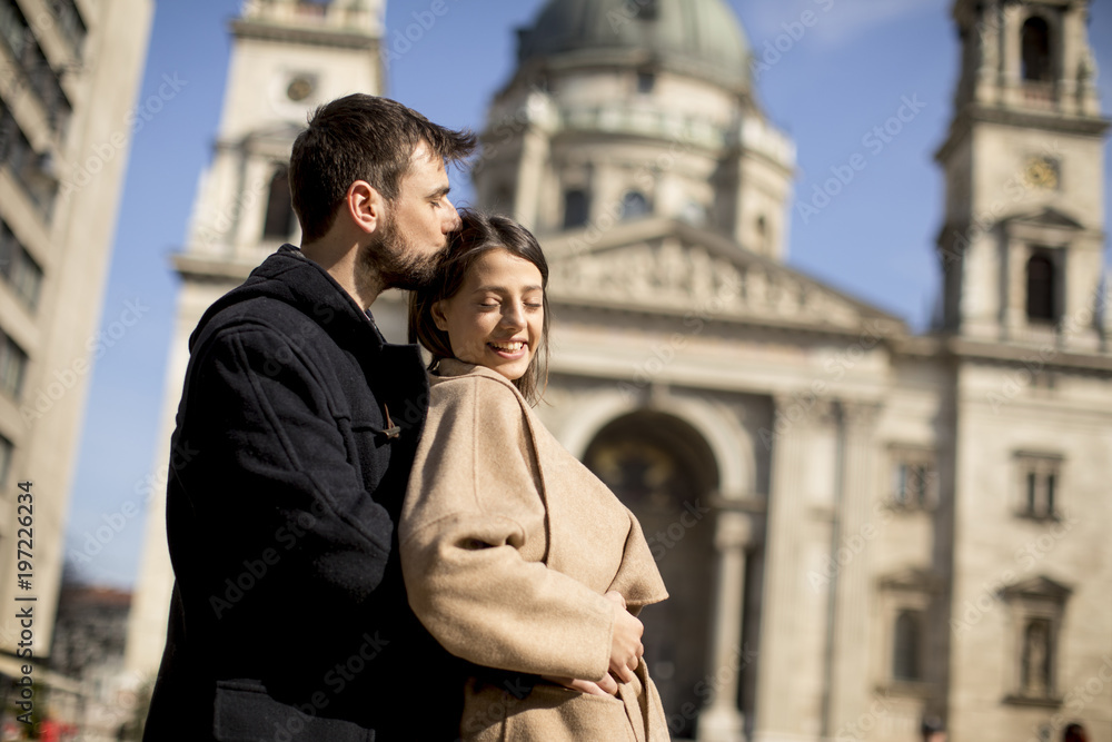 Loving couple in Budapest, Hungary