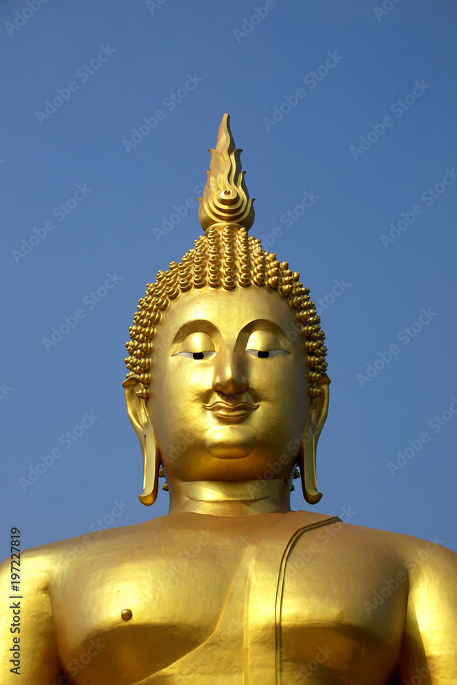 Buddha statue in pubic temple of thailand.