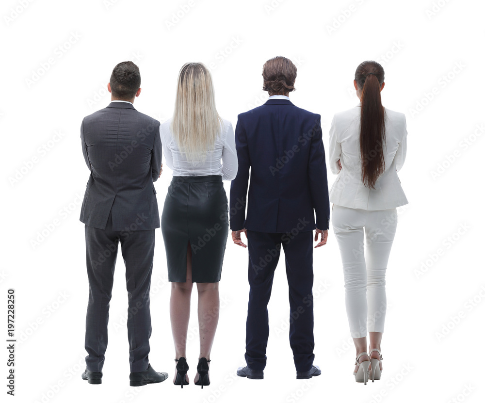 Back view group of business people. Rear view. Isolated over white background. Back view group of business people. Rear view. Isolated over white background.