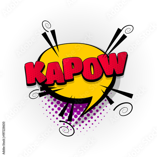 kapow comic book text pop art