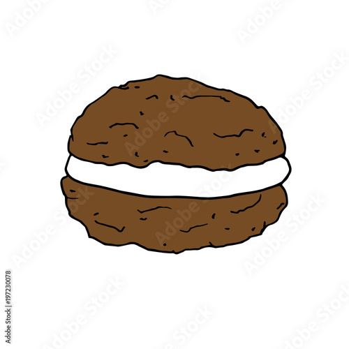 Biscuit icon in hand drawn style.