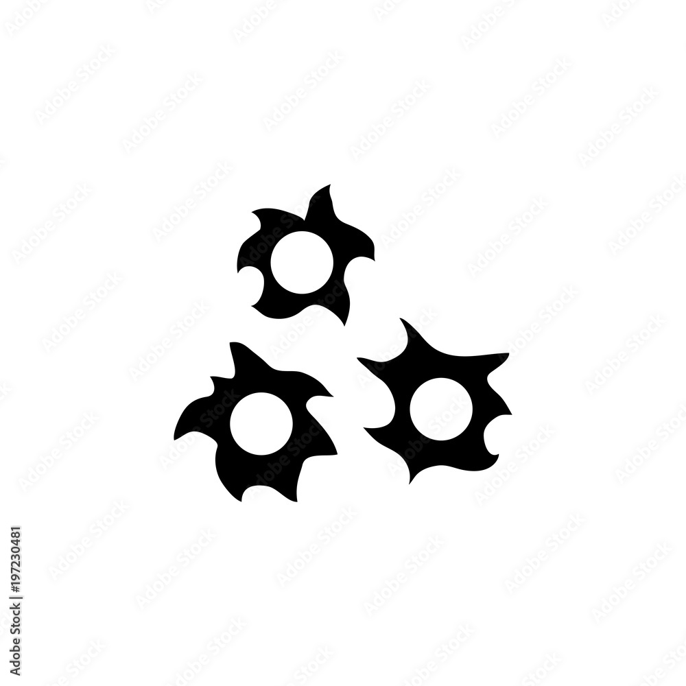 Bullet Hole. Flat Vector Icon. Simple black symbol on white background Bullet Hole. Flat Vector Icon. Simple black symbol on white background