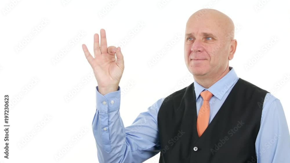 Businessman Showing Ok Hand Sign Confident Gestures Good Achievements Businessman Showing Ok Hand Sign Confident Gestures Good Achievements