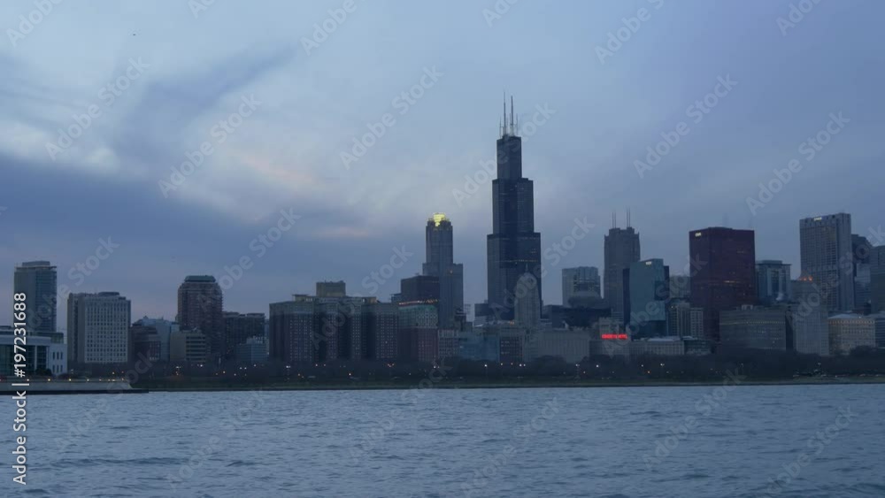 Skyscrapers at dusk in Chicago Skyscrapers at dusk in Chicago