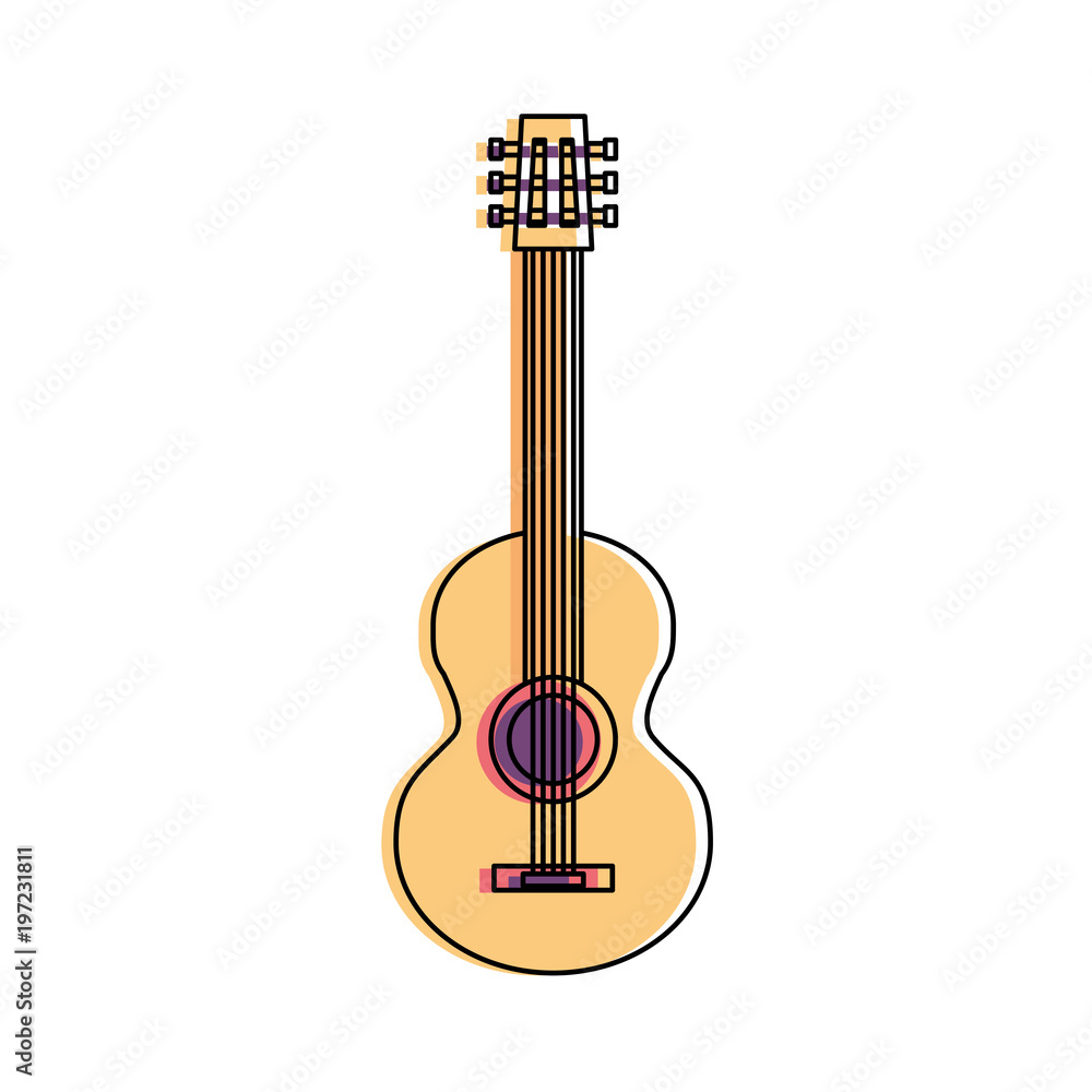 classic guitar instrument musical image vector illustration