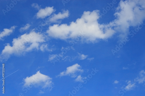 Clouds in the blue sky.