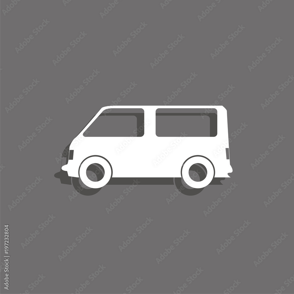 Van. White vector icon