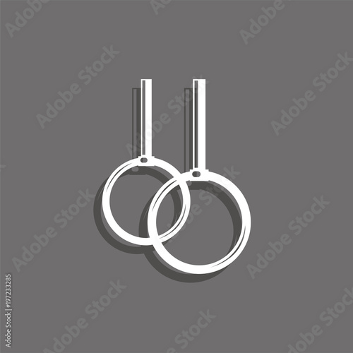 Sports symbols. Exercises on the rings. Vector icon.