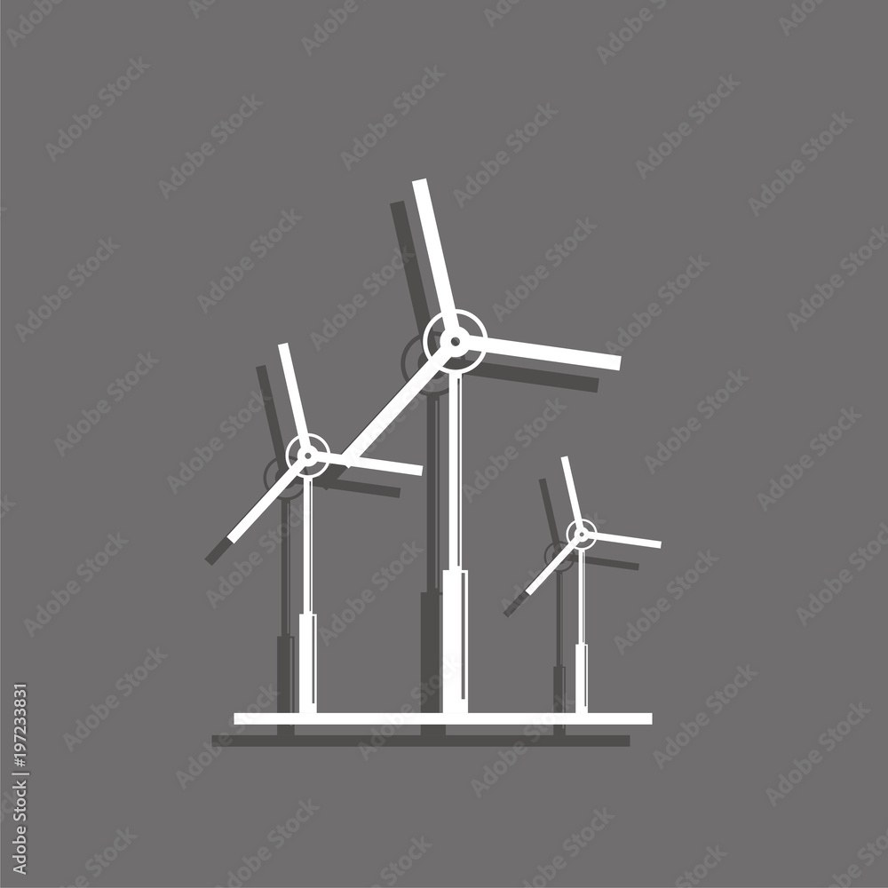 Wind turbines. Symbol. Vector icon. Wind turbines. Symbol. Vector icon.
