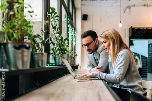 Teamwork. Business meeting of partners in cafe.