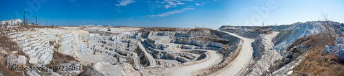 Panorama of a large quarry for marble photo