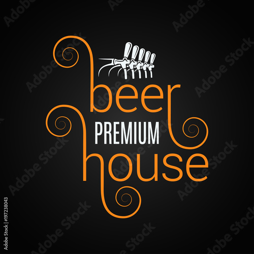 beer vintage lettering with taps on black backgrounds