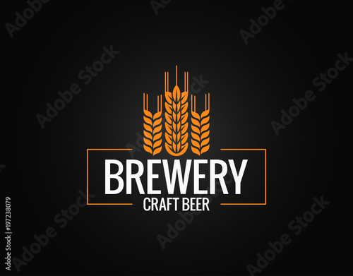 Beer logo design. Brewery label on black background