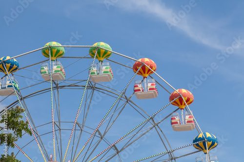 Close-up of colorful ferris wheel