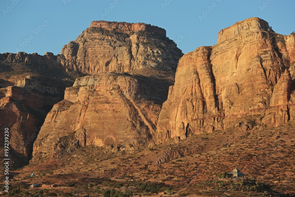 Fototapeta premium Landscape in Tigray province at sunrise, Ethiopia 