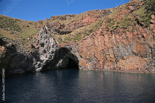 The Aeolian archipelago (UNESCO list), Italy. Picturesque cliffs of Lipari Island