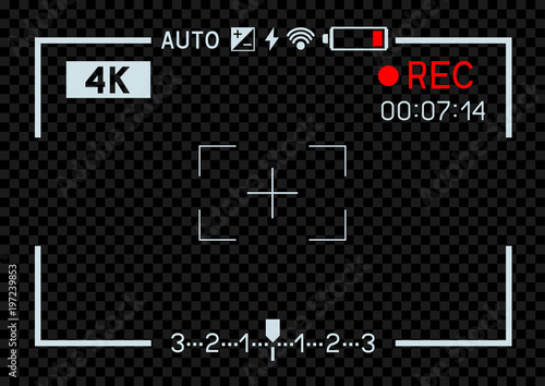 4K video camera viewfinder dark
