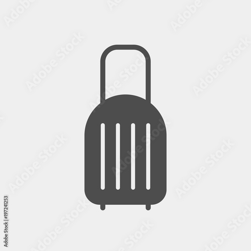 Suitcase flt vector icon. Baggage flat vector icon