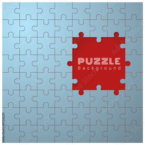 Abstract conceptual background with incomplete jigsaw puzzle , vector , illustration