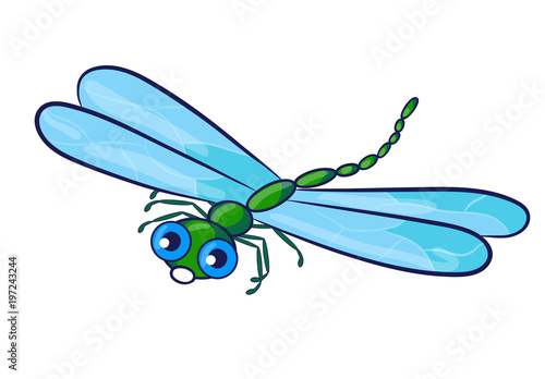 Cute cartoon dragonfly