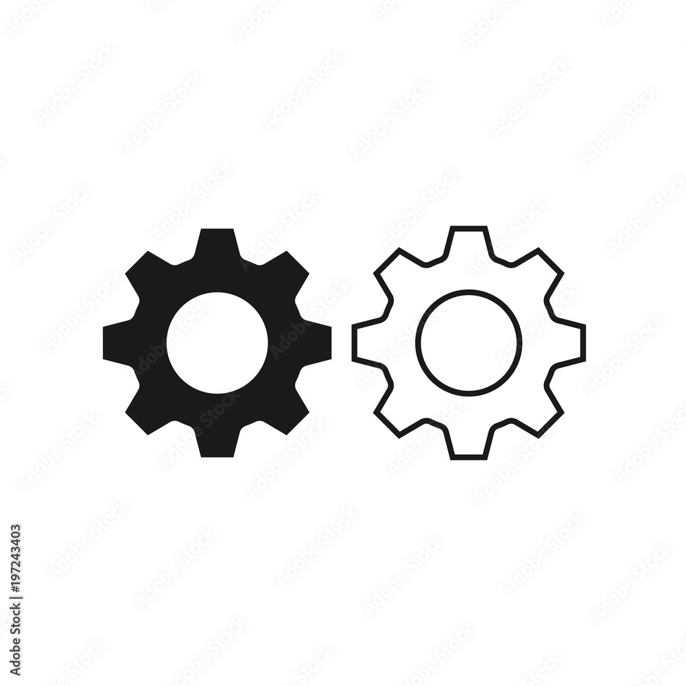 Setting icon. Flat style design, Vector illustration. Setting icon. Flat style design, Vector illustration.