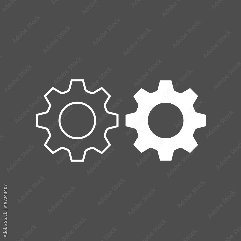 Setting icon. Flat style design, Vector illustration. Setting icon. Flat style design, Vector illustration.