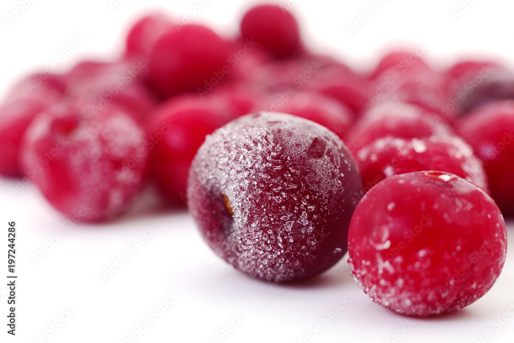Group of frozen cherries. Group of frozen cherries.
