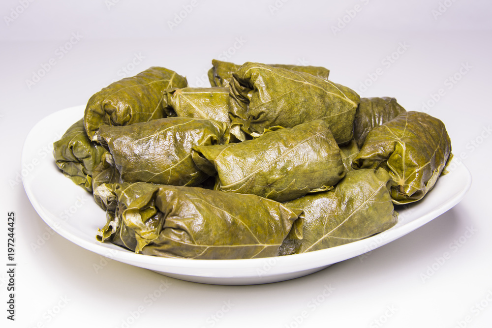 Grape leaves rolls. Sarmale or dolmades Grape leaves rolls. Sarmale or dolmades
