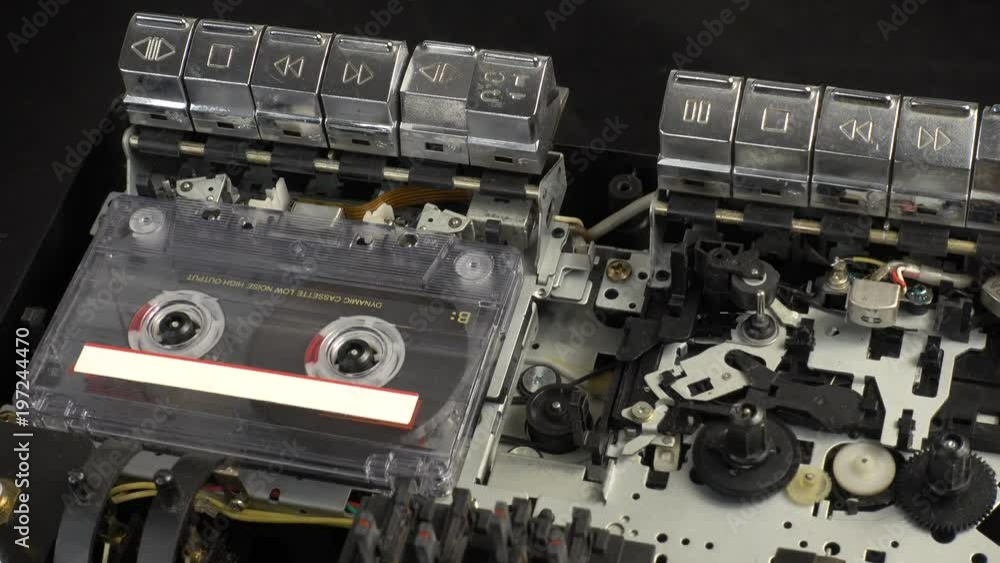 Internal mechanism of old cassette player. Internal mechanism of old cassette player.