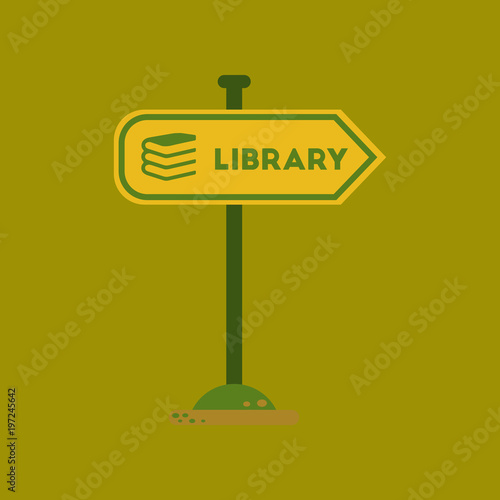 flat icon on background sign library