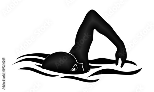 vector logo silhouettes swimmer women swim