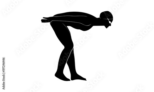 vector silhouette of female swimmers