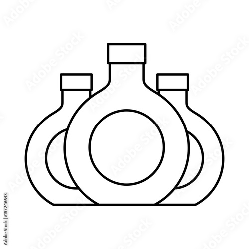 three round bottle liquor beverage vector illustration outline design