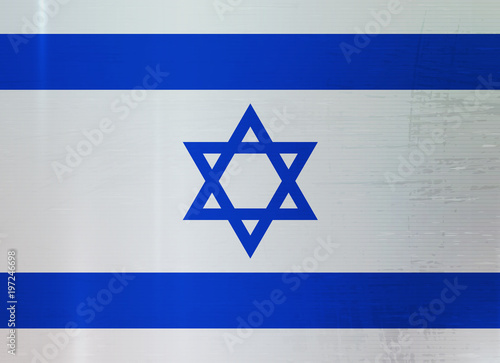 Israel Flag Metallic Texture Abstract Background
