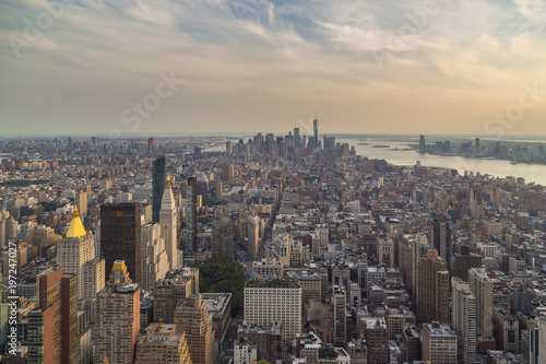 Aerial view of Manhattan skyline in the evening summer. © Tomasz Wozniak